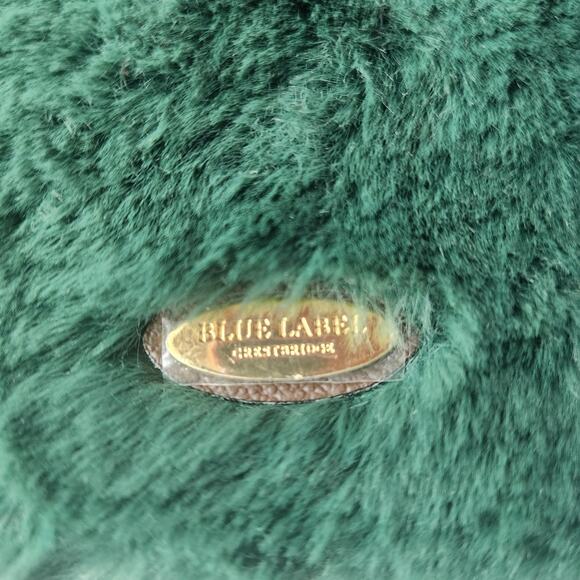 Blue Label Crestbridge Emerald Green/Brown Fur Shoulder Bag Purse NWT - Picture 3 of 7